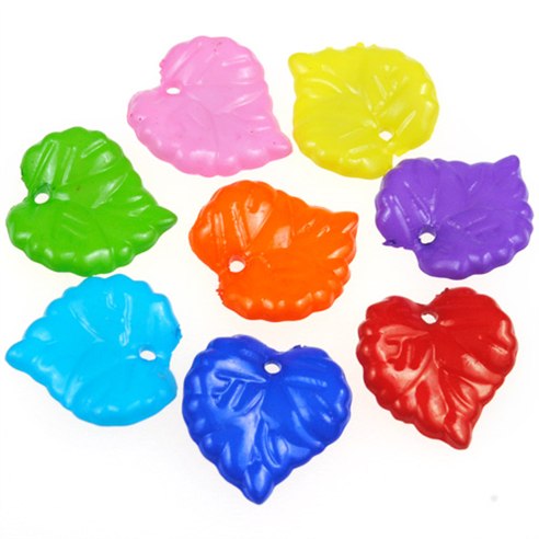 Miks koraliki listki / akrylowe / multikolor / 16x2mm / 50szt-12973