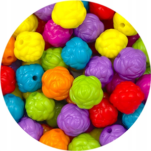 Miks koraliki kwiatki róże / akrylowe / multikolor / 10mm / 20szt-9286