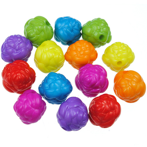 Miks koraliki kwiatki róże / akrylowe / multikolor / 10mm / 20szt-12977