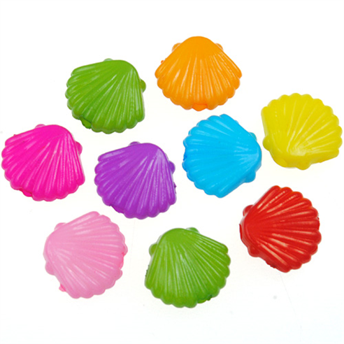 Miks koraliki muszelki małża / akrylowe / multikolor / 10x12x4.5mm / 50szt-12979