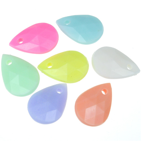 Miks koraliki pastelowe łezki 18x12x5mm / akrylowe / multikolor / 30szt-12980