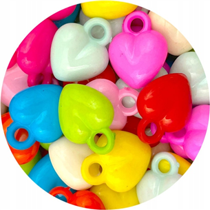 Miks zawieszki koraliki serca serce / akrylowe / multikolor / 18x15x6.5mm / 20szt-9300