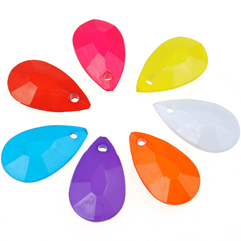 Miks koraliki łezki pestki fasetowane / akrylowe / multikolor / 20x12x5mm / 30szt-12985