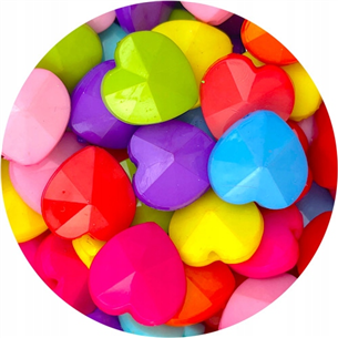 Miks koraliki serce serca serduszko / akrylowe / multikolor / 14x14x7mm / 30szt-9309