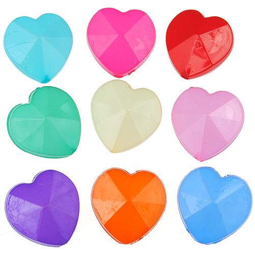 Miks koraliki serce serca serduszko / akrylowe / multikolor / 14x14x7mm / 30szt-12986