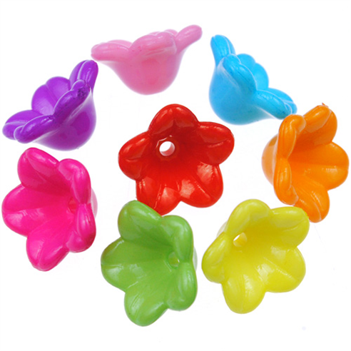 Miks koraliki kwiatek kwiatki / akrylowe / multikolor / 13x6mm / 50szt-12988