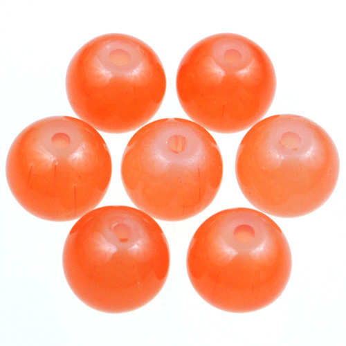 Koraliki kulki ala jadeit / szklane / pomarańczowe / 8mm / 50szt-12991
