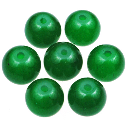 Koraliki kulki ala jadeit / szklane / c.zielone / 8mm / 50szt-12992