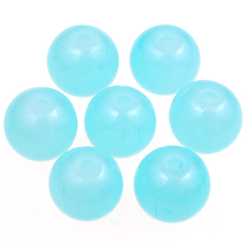 Koraliki kulki ala jadeit / szklane / j.niebieskie / 8mm / 50szt-12994