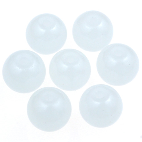 Koraliki kulki ala jadeit / szklane / białe / 8mm / 50szt-12996