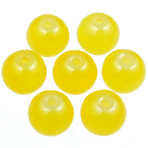 Koraliki kulki ala jadeit / szklane / żółte / 8mm / 50szt-12997