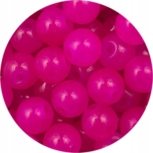 Koraliki kulki ala jadeit / szklane / różowe / 8mm / 50szt-7623