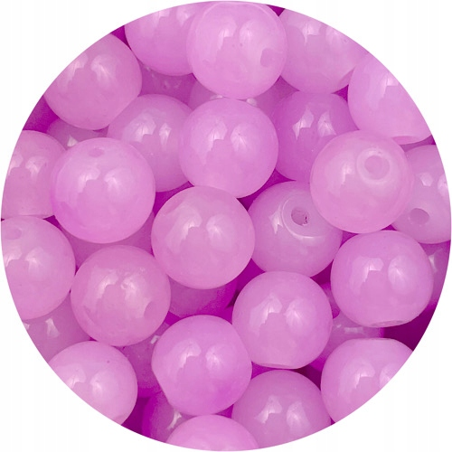 Koraliki kulki ala jadeit / szklane / fioletowe / 8mm / 50szt-11614