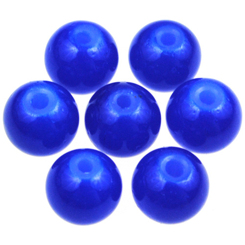 Koraliki kulki ala jadeit / szklane / c.niebieskie / 8mm / 50szt-13002