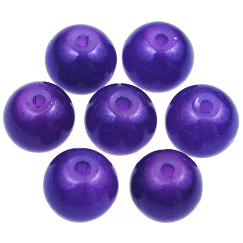 Koraliki kulki ala jadeit / szklane / fioletowe / 8mm / 50szt-13004