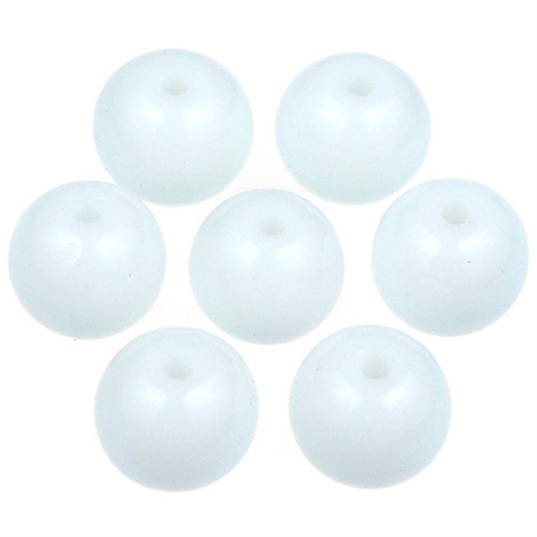 Koraliki kule powlekane / szklane / białe / 8mm / 50szt-13039