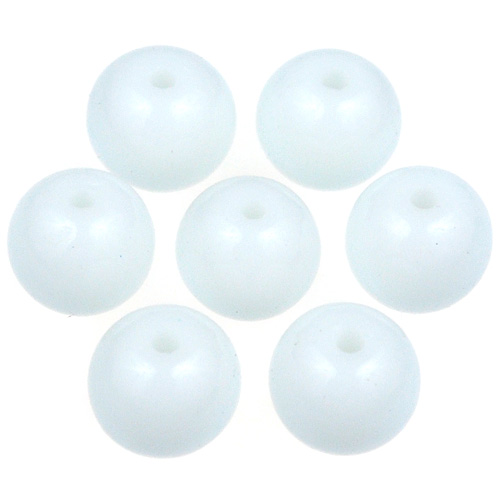 Koraliki kule powlekane / szklane / białe / 8mm / 50szt-13039