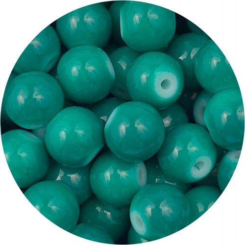 Koraliki kule powlekane / szklane / morskie, zielone / 8mm / 50szt-7431