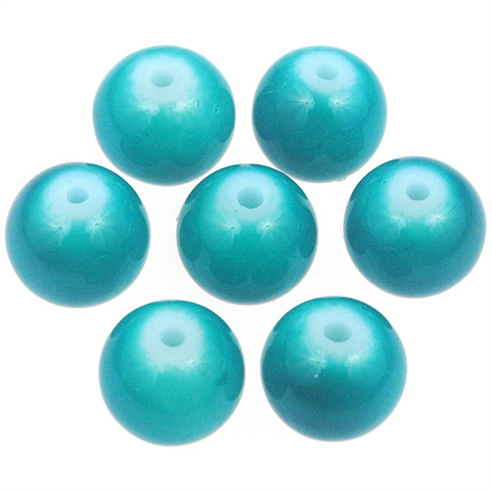 Koraliki kule powlekane / szklane / morskie, zielone / 8mm / 50szt-13042