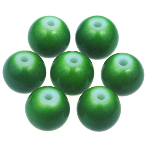 Koraliki kule powlekane / szklane / c.zielone / 8mm / 50szt-13022