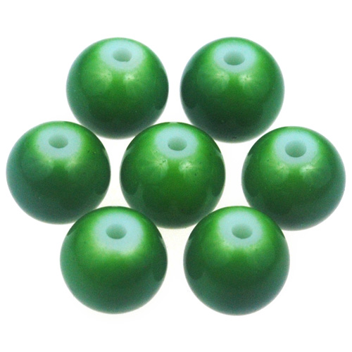 Koraliki kule powlekane / szklane / c.zielone / 8mm / 50szt-13022