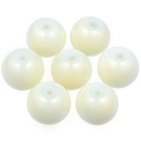 Koraliki kule powlekane / szklane / kremowe, j.żółte / 8mm / 50szt-13024