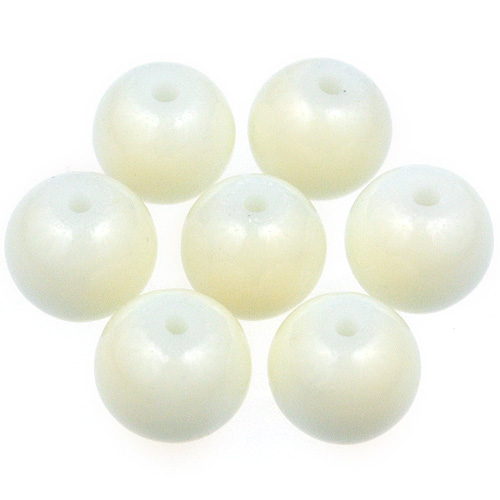 Koraliki kule powlekane / szklane / kremowe, j.żółte / 8mm / 50szt-13024