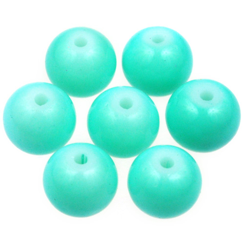 Koraliki kule powlekane / szklane / miętowe, niebieskie / 8mm / 50szt-13025