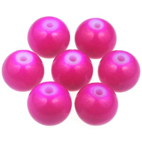 Koraliki kule powlekane / szklane / c.różowe / 8mm / 50szt-13026