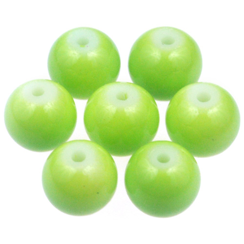 Koraliki kule powlekane / szklane / j.zielone / 8mm / 50szt-7442