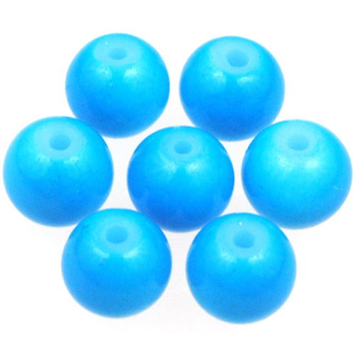 Koraliki kule powlekane / szklane / niebieskie / 8mm / 50szt-7443