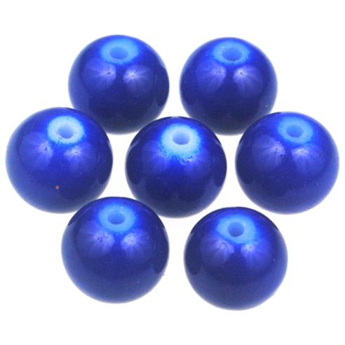 Koraliki kule powlekane / szklane / c.niebieskie / 8mm / 50szt-7576