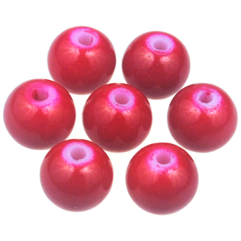 Koraliki kule powlekane / szklane / czerwone / 8mm / 50szt-7596