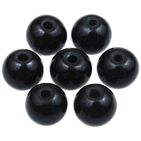 Koraliki kule powlekane / szklane / czarne / 8mm / 50szt-7598
