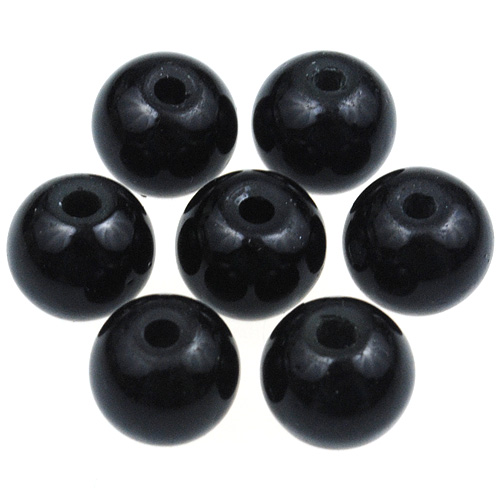 Koraliki kule powlekane / szklane / czarne / 8mm / 50szt-7598
