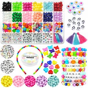 ZESTAW DO ROBIENIA BRANSOLETEK KORALIKI LITERKI-12218