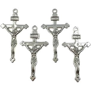 Zawieszka krzyżyk do różańca 37mm / akrylowy / 37x20mm / 6szt-13086