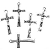 Zawieszka krzyżyk do różańca / stop metalu / 28x15x2.5mm / 6szt