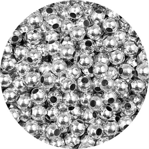 Kulki przekładki / metalowe / srebrne / 4mm / 10,0g / 100szt-13093