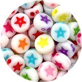 Miks koraliki z gwiazdką / akrylowe / 7x3.5mm / 13,0g / 100szt