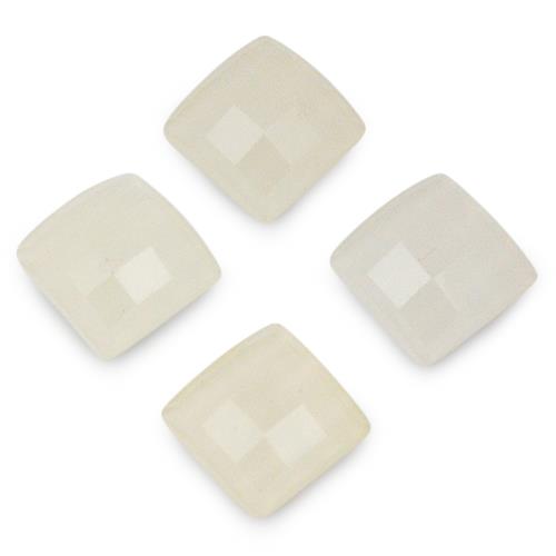 Kaboszony wklejania kryształki / akrylowe / ecru / 6mm / 6,8g / 100szt-12689