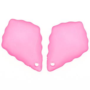 Koraliki barokowe stylowe mrożone / akrylowe / różowe / 21x15mm / 4szt-7028