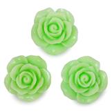 Koraliki kwiatki kaboszony róże / akrylowe / j.zielone / 17x7mm / 2szt