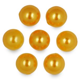 Koraliki perełki do wklejania / kaboszony / akrylowe / pomarańczowe / 6mm / ok.34szt / 2g-5182