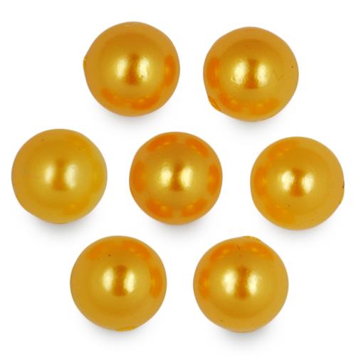 Koraliki perełki do wklejania / kaboszony / akrylowe / pomarańczowe / 6mm / ok.34szt / 2g-5182