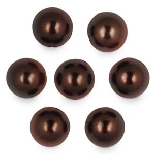 Koraliki perełki / kaboszony / akrylowe / brązowe / 6mm / 2g / 37szt-5183