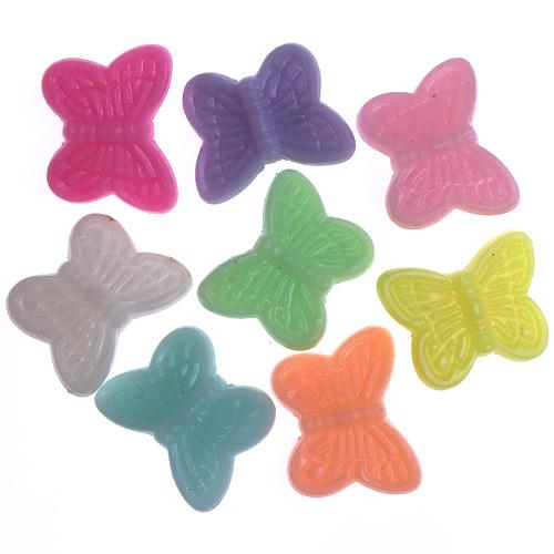 MIX koraliki motylki / akrylowe / multikolor / 14x11mm / 25szt-12696