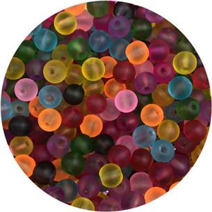 Miks koraliki mrożone / szklane / multikolor / 6mm / 29,0g / 100szt-12030