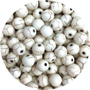 Koraliki turkus / kamień syntetyczny / ecru / 8mm / 20szt-12039