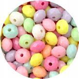 Miks koraliki oponki pastelowe 8mm / akrylowe / multikolor / 100szt